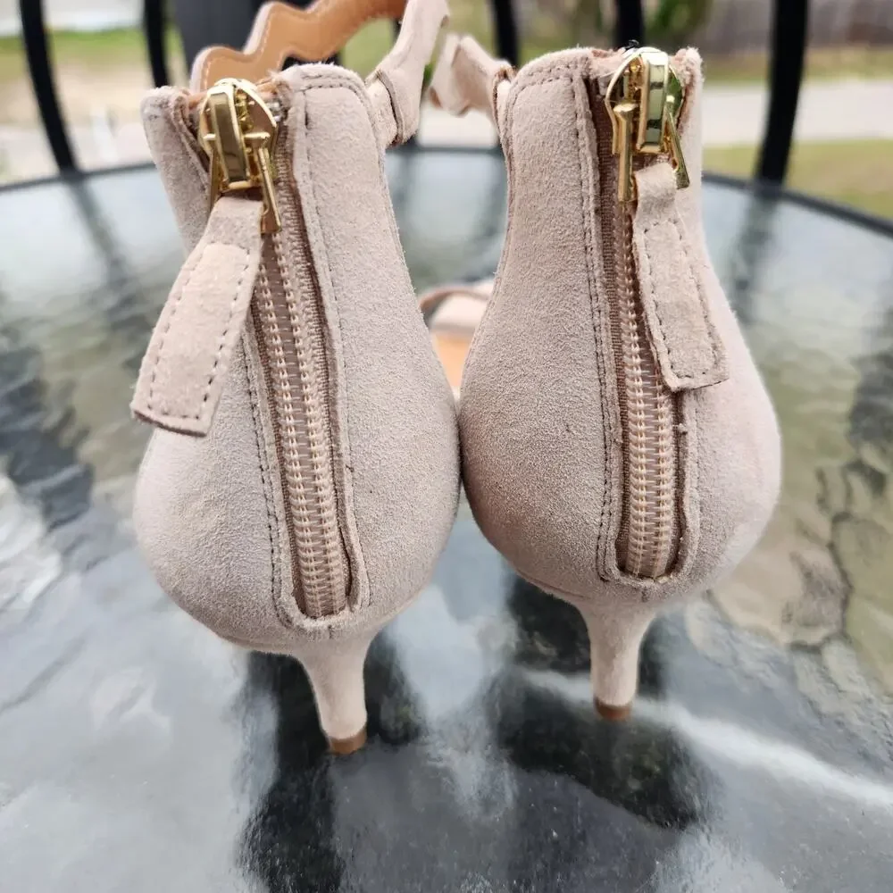 J. Crew Beige Heels Strappy Homecoming Hoco Wedding Prom Bridal 7